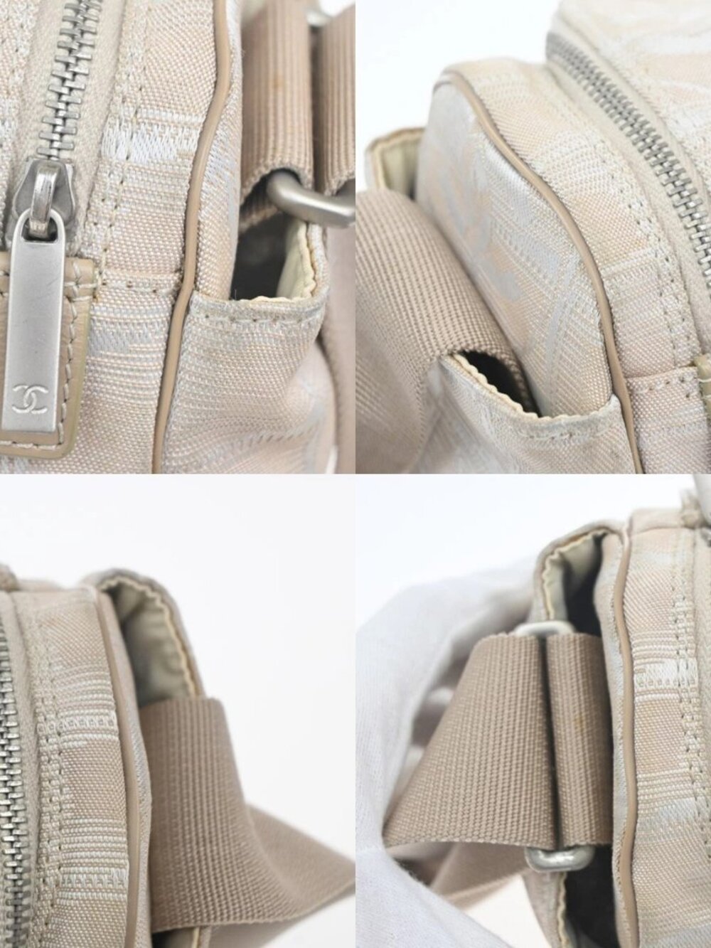 CHANEL CC New Travel Line Shoulder Bag Jacquard Canvas Leather BE SHW 62MA443 - Picture 8 of 16